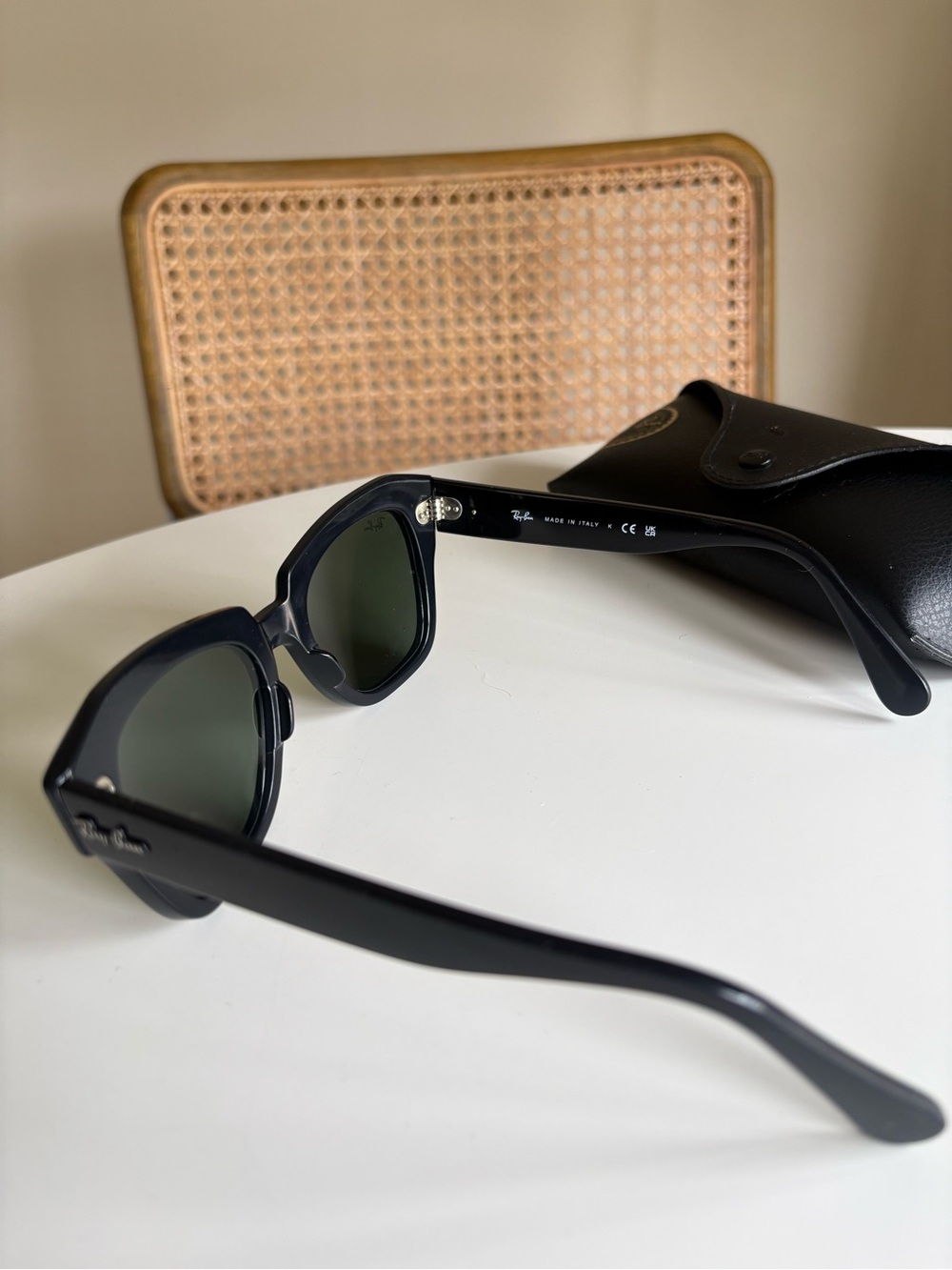 Ray-Ban State Street Polished Black with Green Lenses - Picture 9 of 11